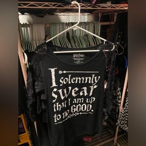 Harry Potter “I solemnly swear that I am up to no good” Lace Sleeve Top